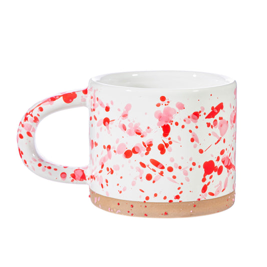 Pink and Red Splatterware Mug