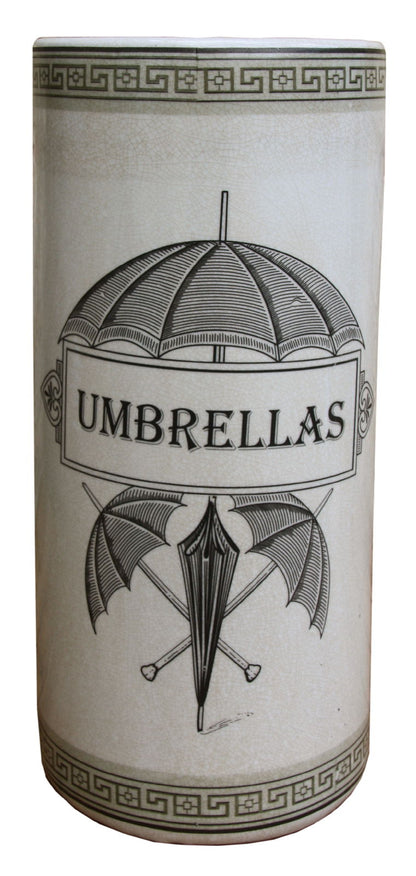 Ceramic Umbrella Stand, Monochrome Umbrella Print