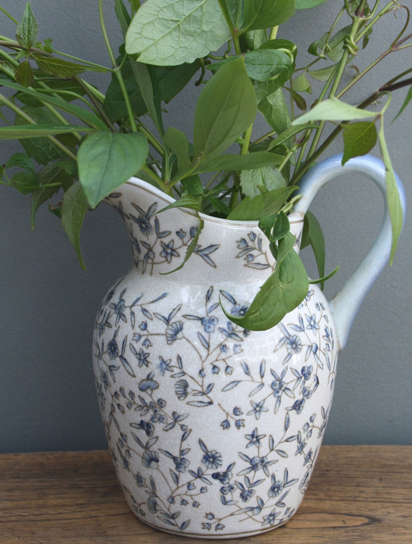 Blue And White Ditsy Print Jug