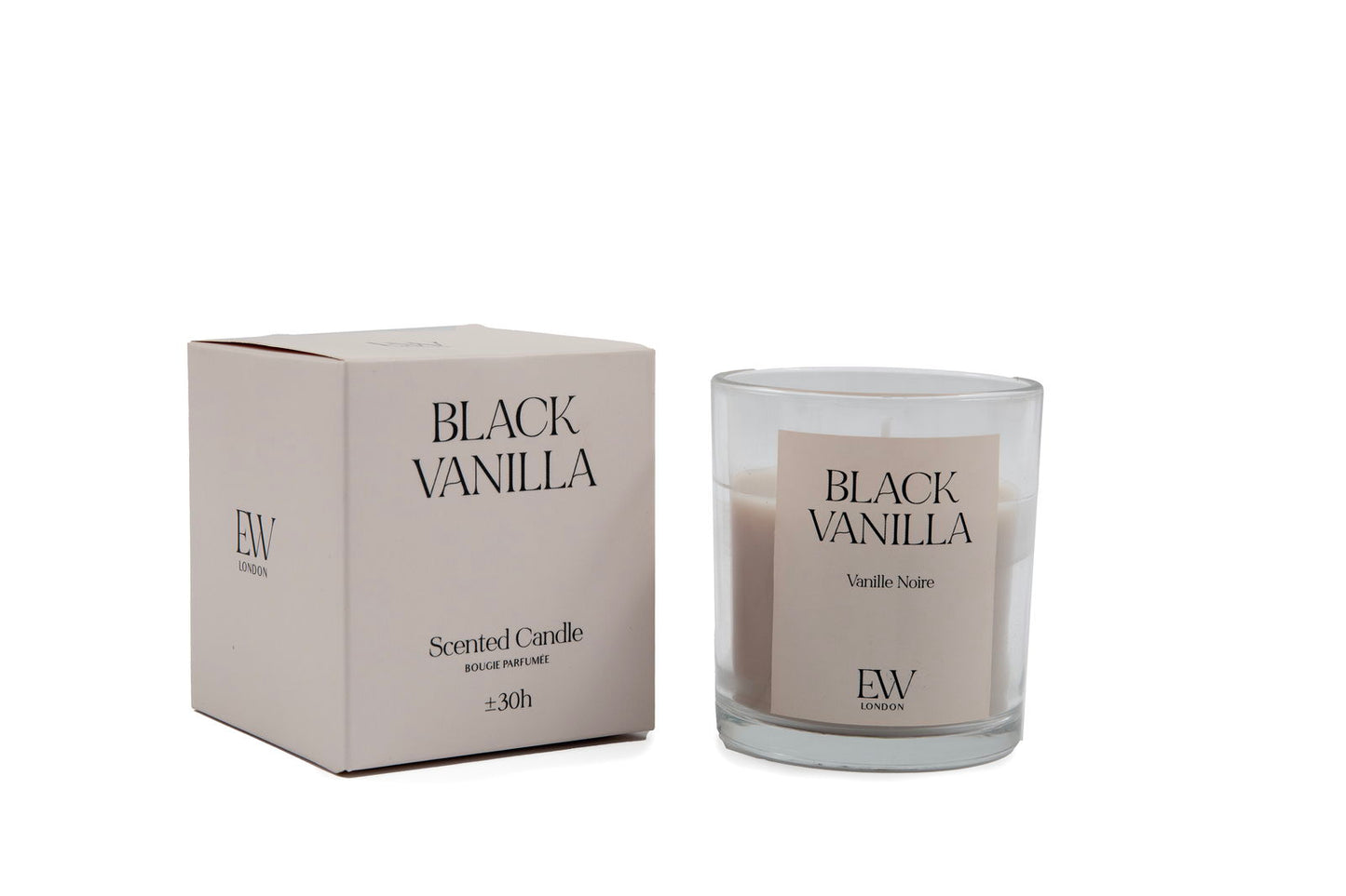 Black Vanilla Scented 8cm Boxed Candle