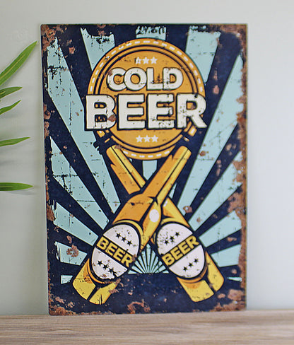 Vintage Metal Sign - Cold Beer