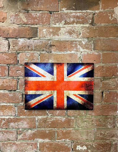 Vintage Metal Travel Wall Sign - British Union Jack Flag