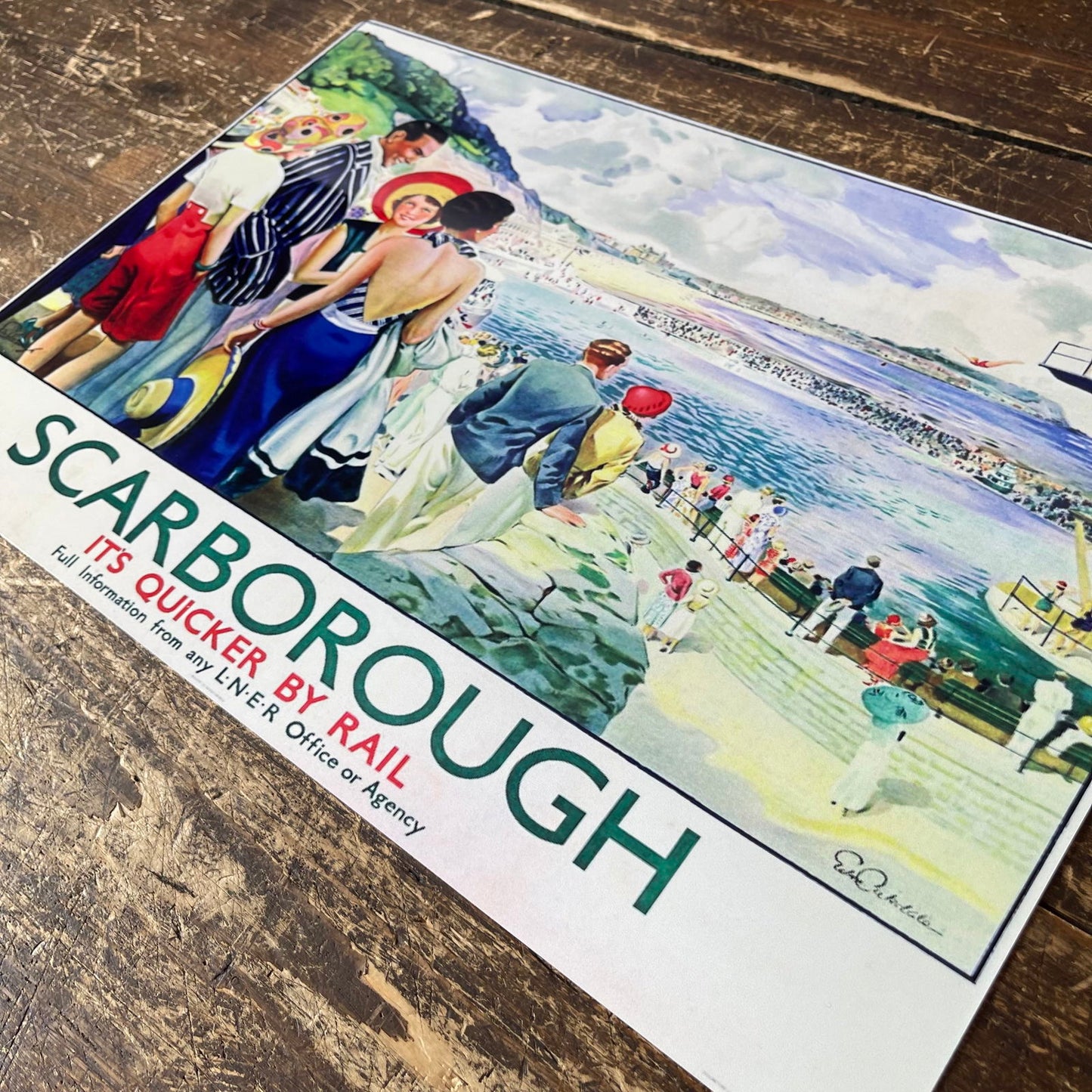 Vintage Metal Sign - British Railways Retro Advertising, Scarborough