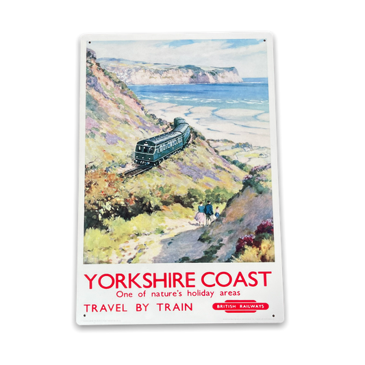 Vintage Metal Sign - British Railways Retro Advertising, Yorkshire Coast