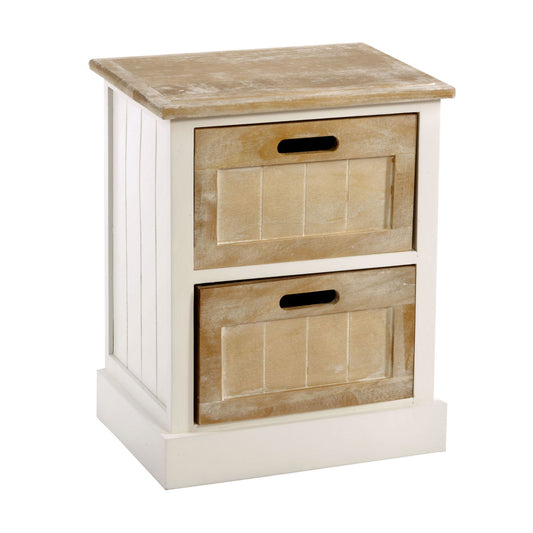 White Wooden Cabinet 2 Drawer 38 x 28 x 48cm