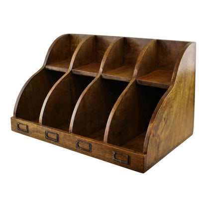 Mango Wood 8 Section Desktop Organiser