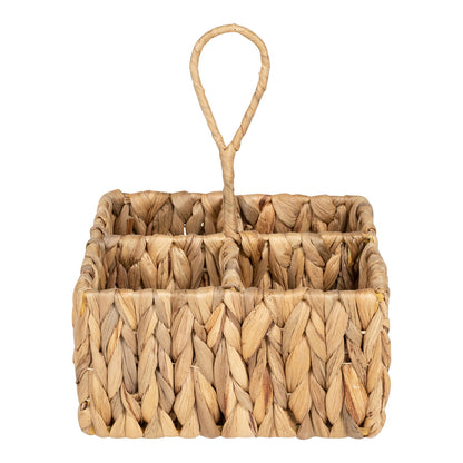 Square Raffia Weaved Cutlery Holder