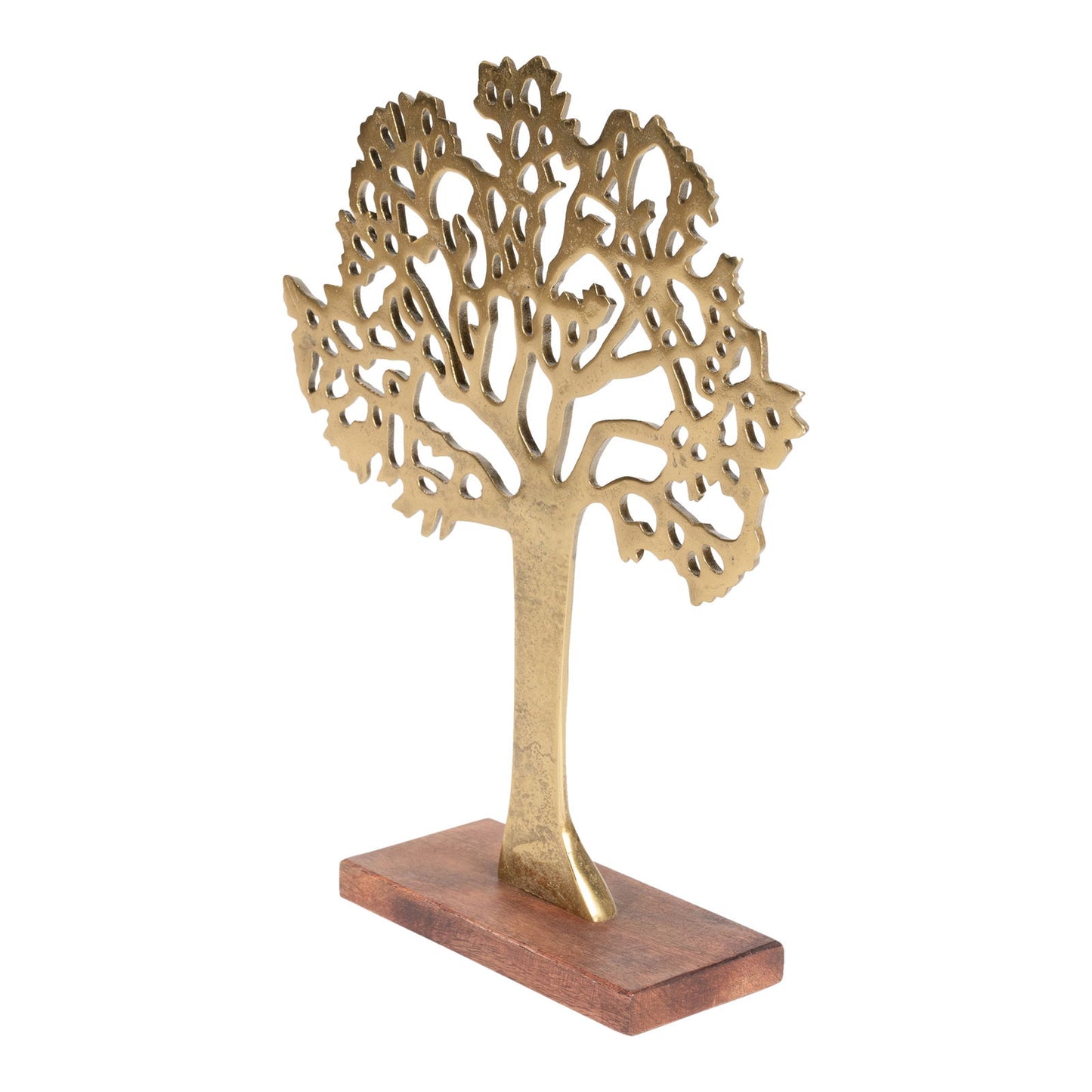 Antique Gold Tree On Wooden Base Large