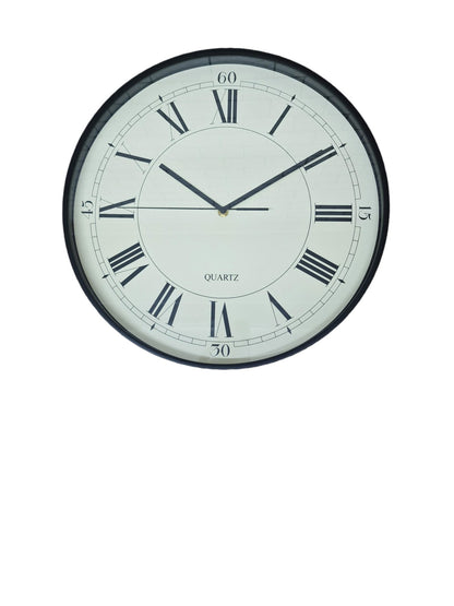 White Cream & Black Wall Clock 40cm