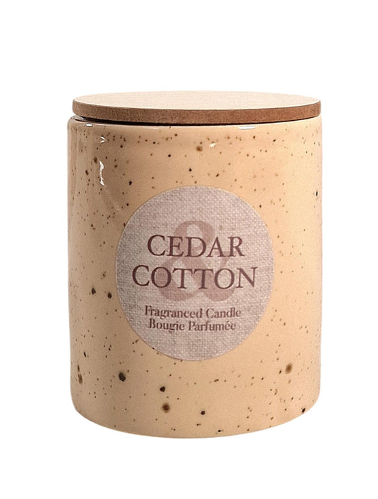 Candle Pot Wooden Lid - Cedar Cotton