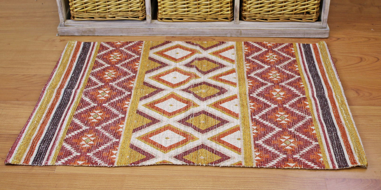 Moroccan Inspired Kasbah Rug, Diamonds and Zig Zags, 60x90cm