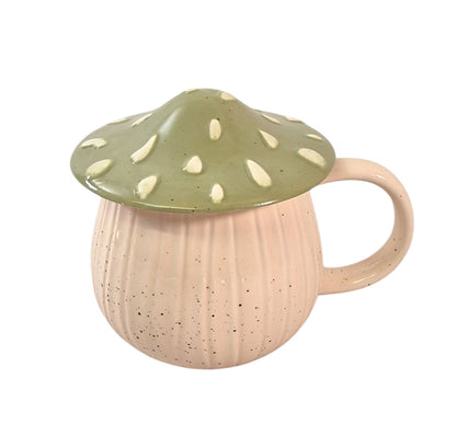 Mushroom Shape Mug With Lid Set of 2