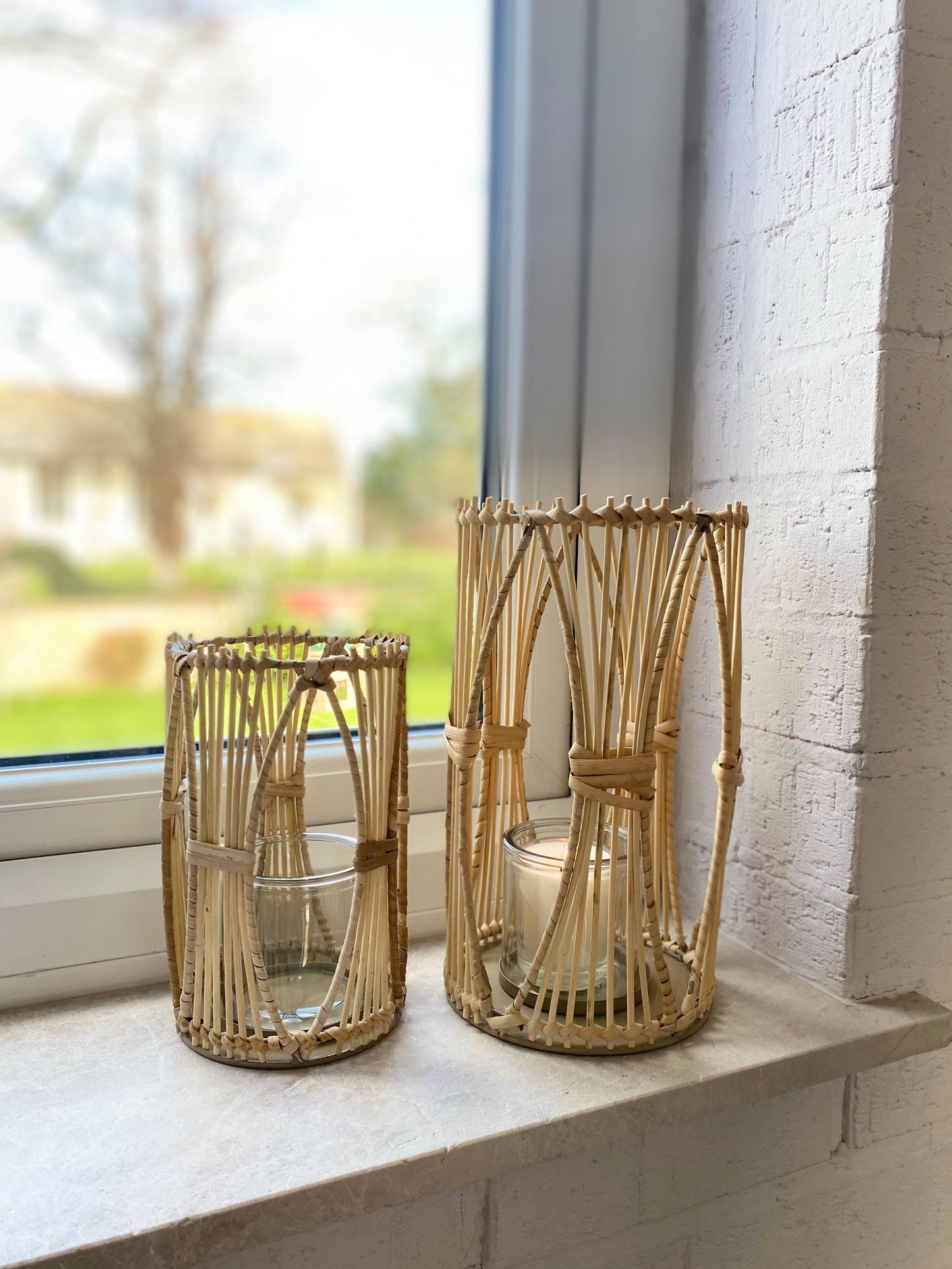 Rattan Candle Holder Small