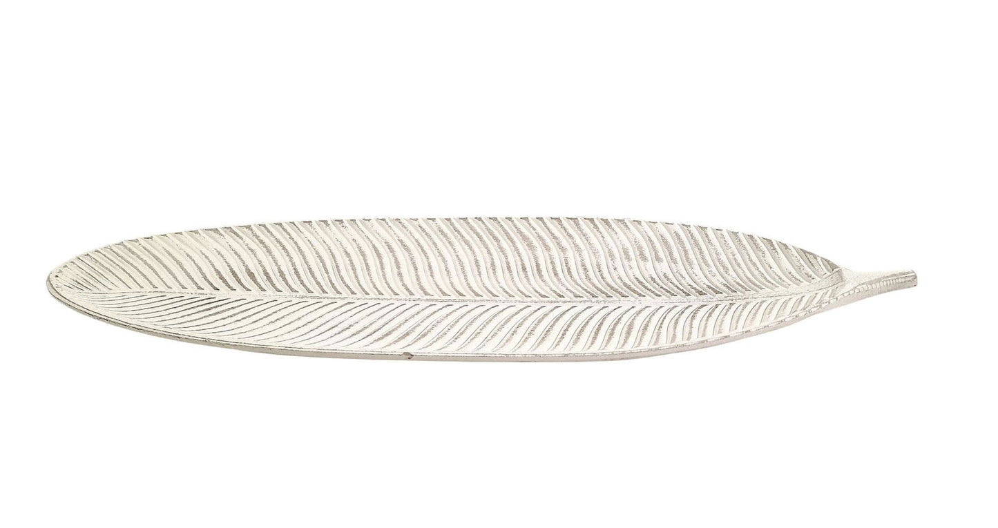 Antique White Leaf Tray