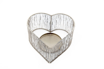 Silver Heart Tealight Holder