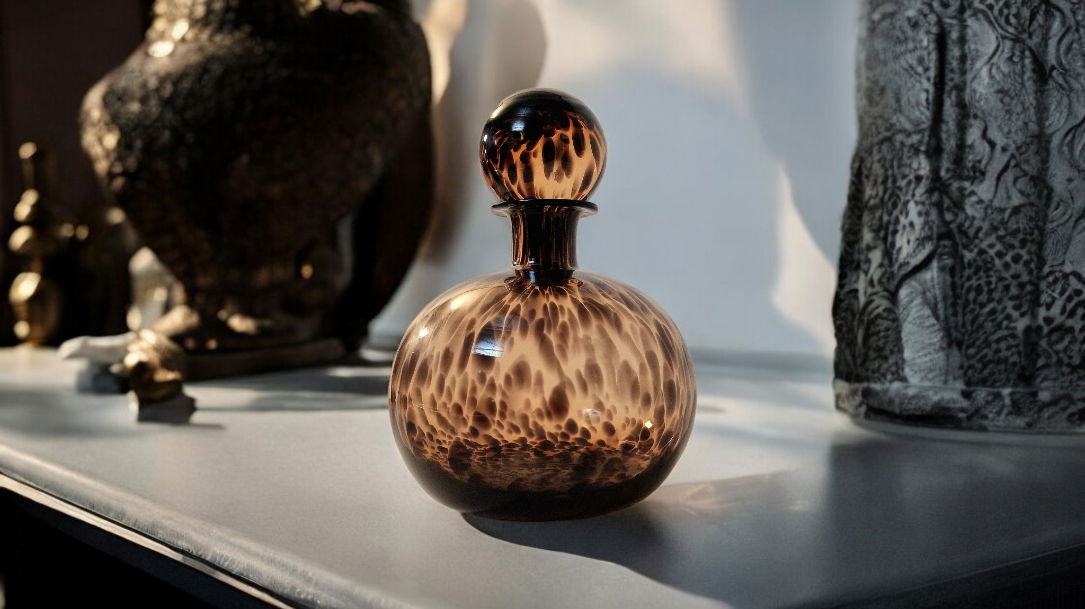 Leopard Design Round Glass Jar or Bottle Ornament 27.5cm