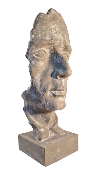 Large Grey Face Statue on Stand 90cm