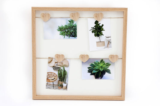 Six Heart Peg Photo Frame 42cm