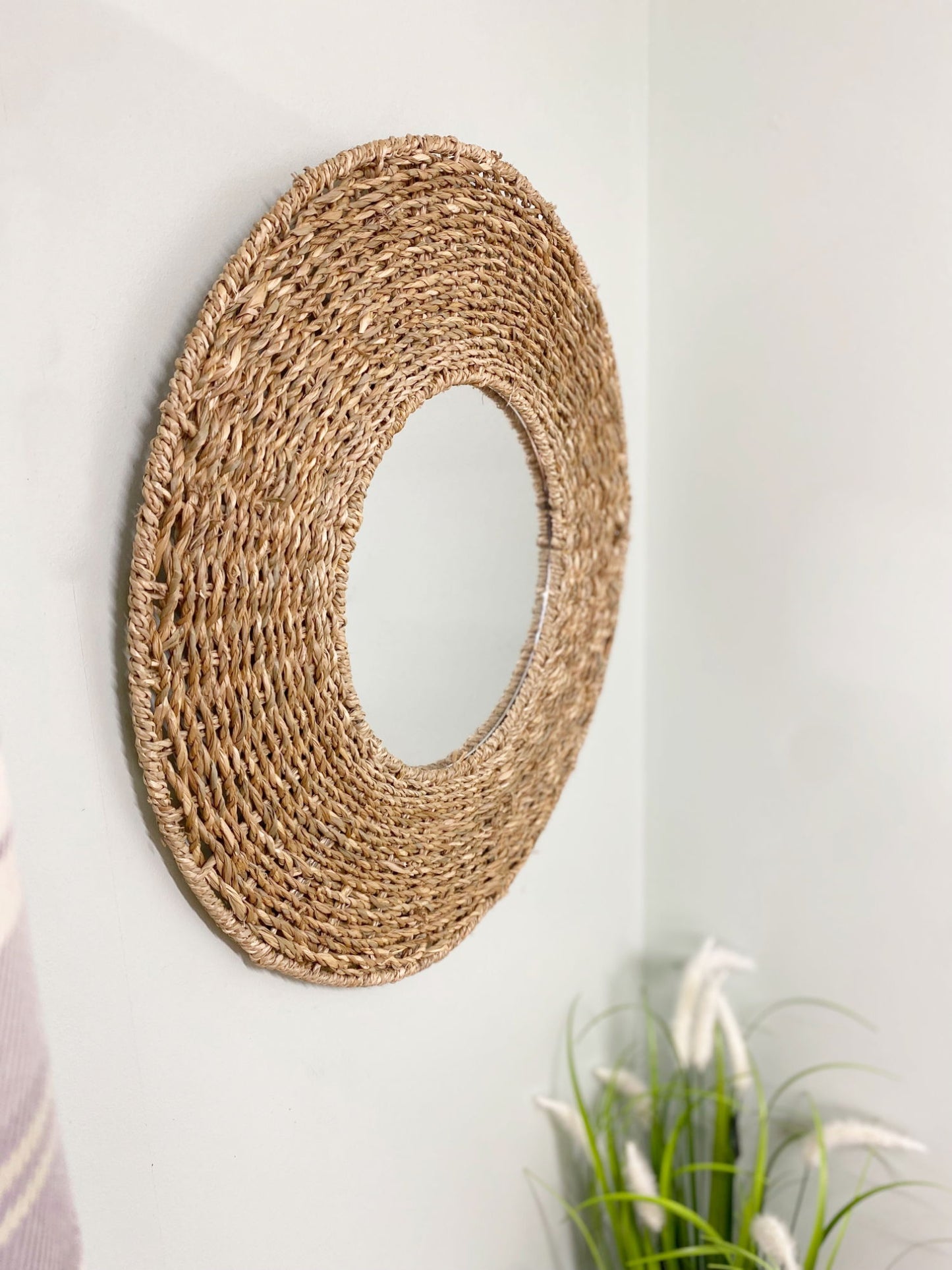 Natural Seagrass Mirror 50cm